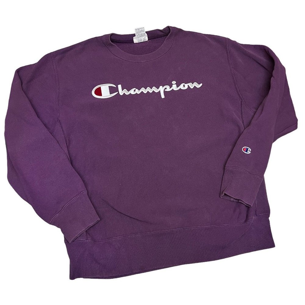 Vintage Champion Men’s L Reverse Weave Sweatshirt Streetwear Script Logo Spring